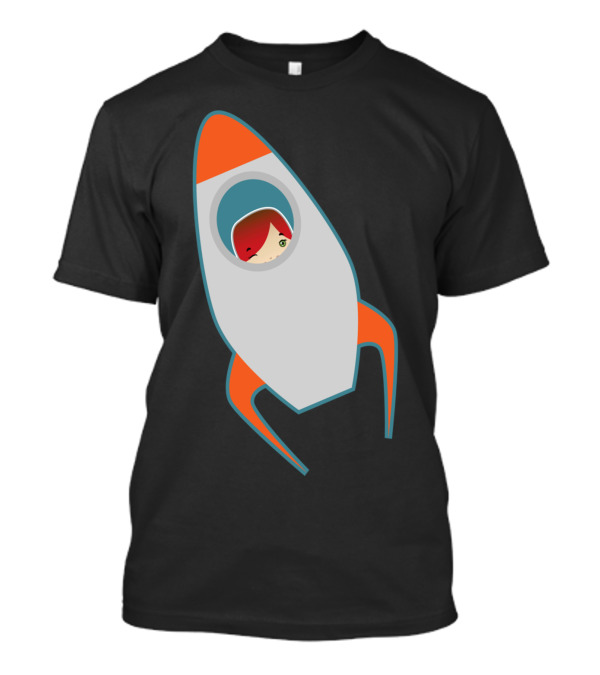 Pocket Rocket Redhead In Space Capsule T-Shirt