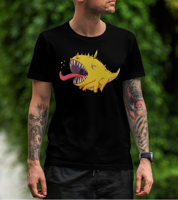 Yellow Monster Tongue Morning Monster T-Shirt