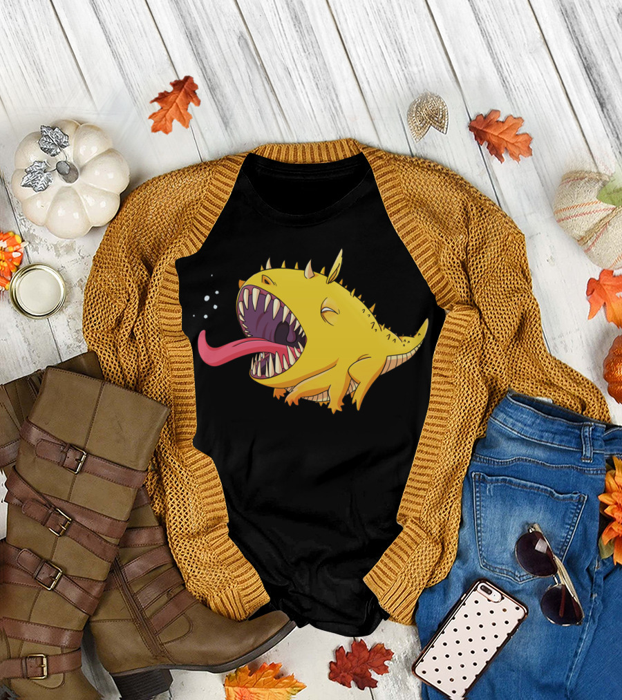 Yellow Monster Tongue Morning Monster T-Shirt