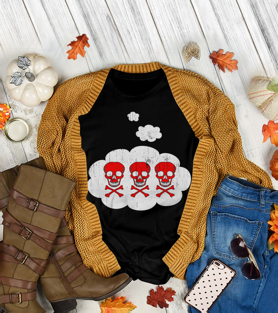 Morning Thoughts Skulls in Thought Bubbles T-Shirt