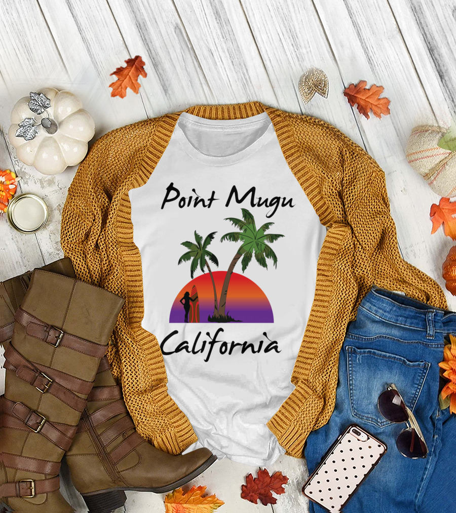 Point Mugu California Sunset Palm Tree T-Shirt