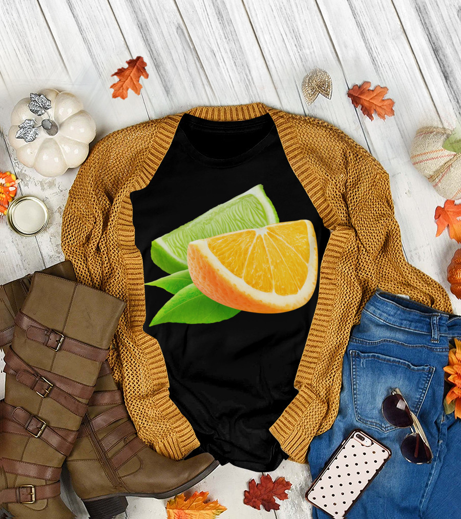 Orange And Lime Slice Vibrant Fresh Mix T-Shirt