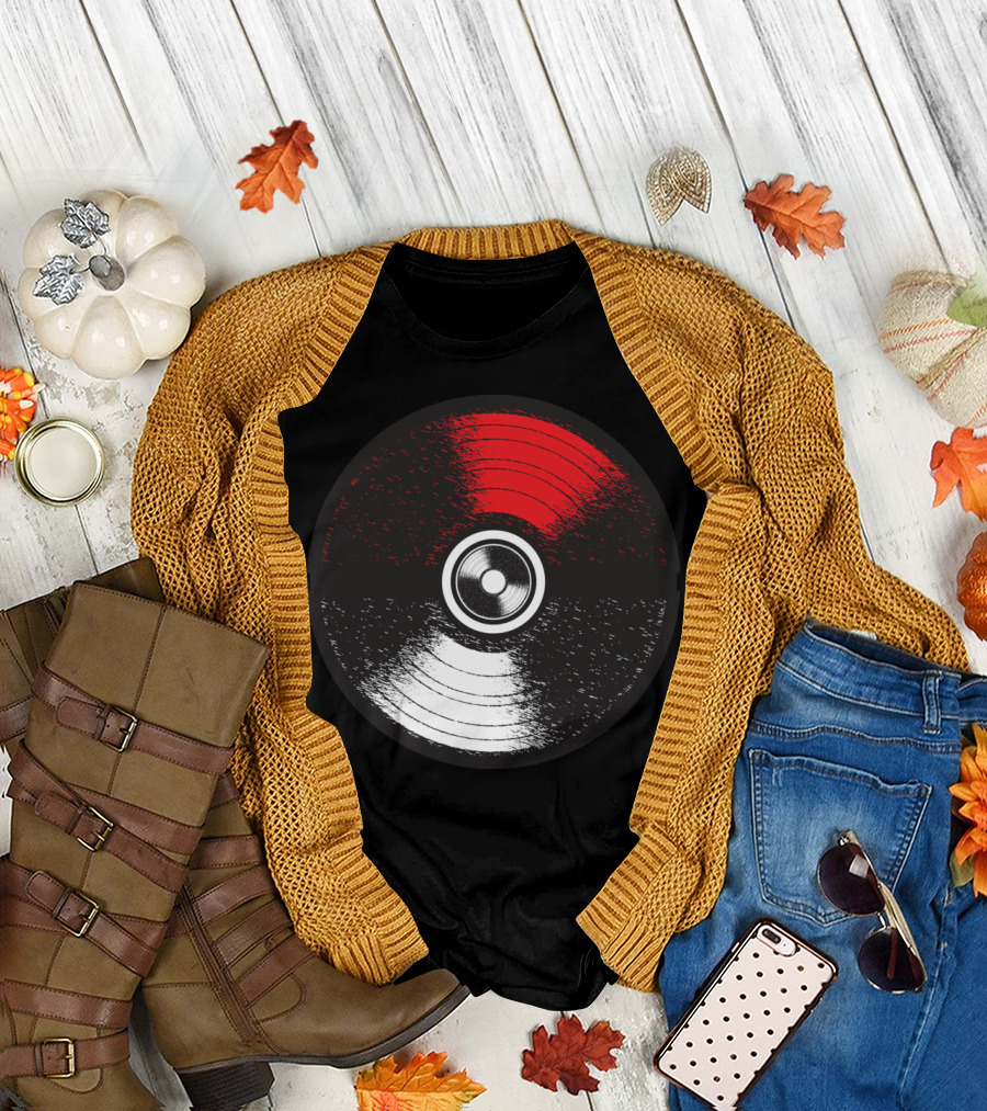 Pokeball Vinyl Record Mashup Poke Music Disc T-Shirt