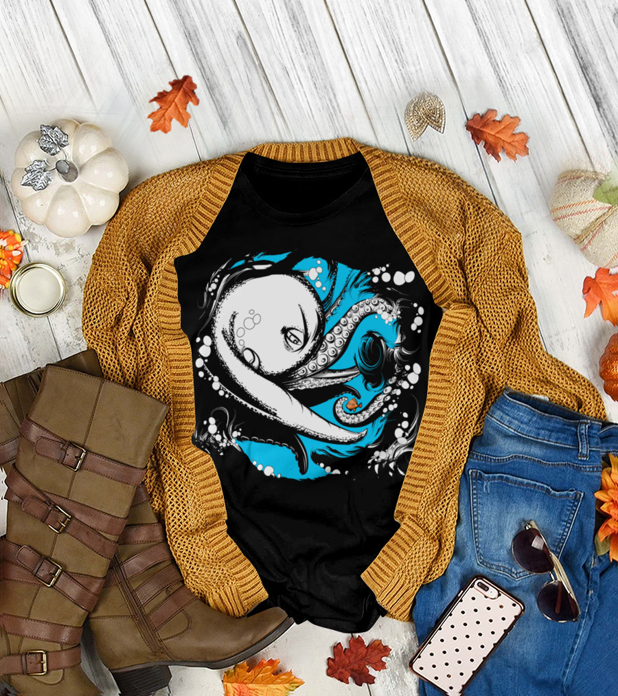 Octopus Swirl with Little Fish Adventure T-Shirt
