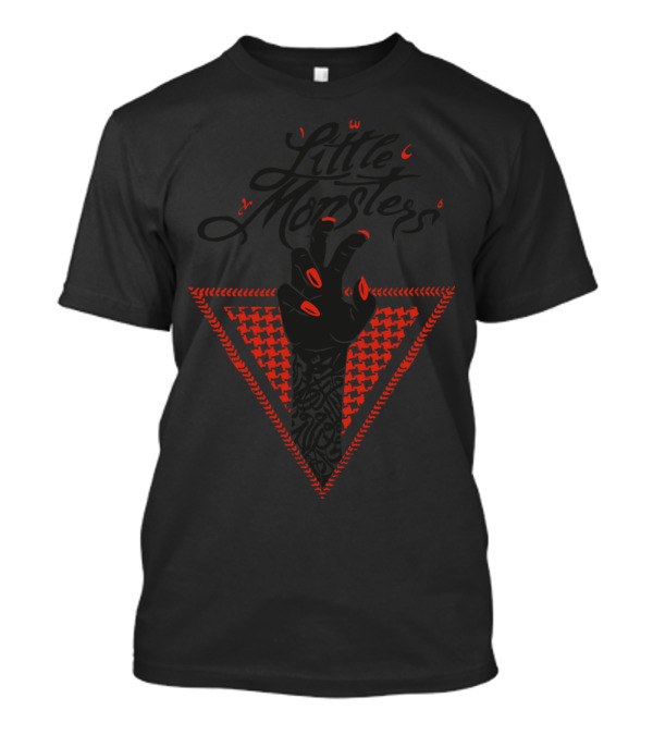 Little Monsters Creeping Hand In Red Triangle T-Shirt