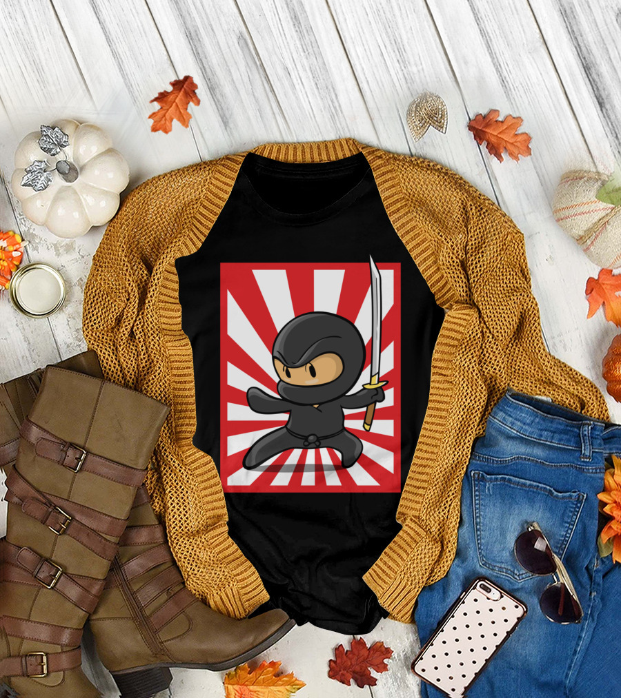 Little Ninja Sunburst Sword Stance T-Shirt