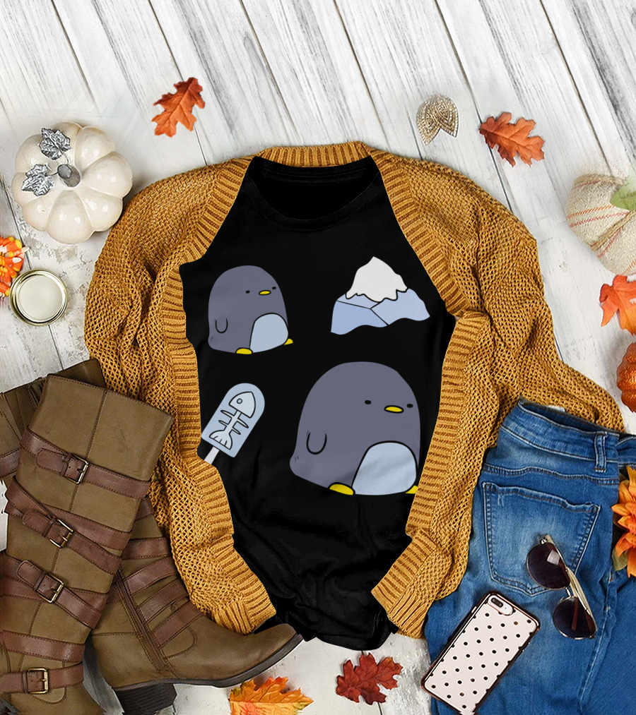 Little Penguin Iceberg and Fish Popsicle T-Shirt