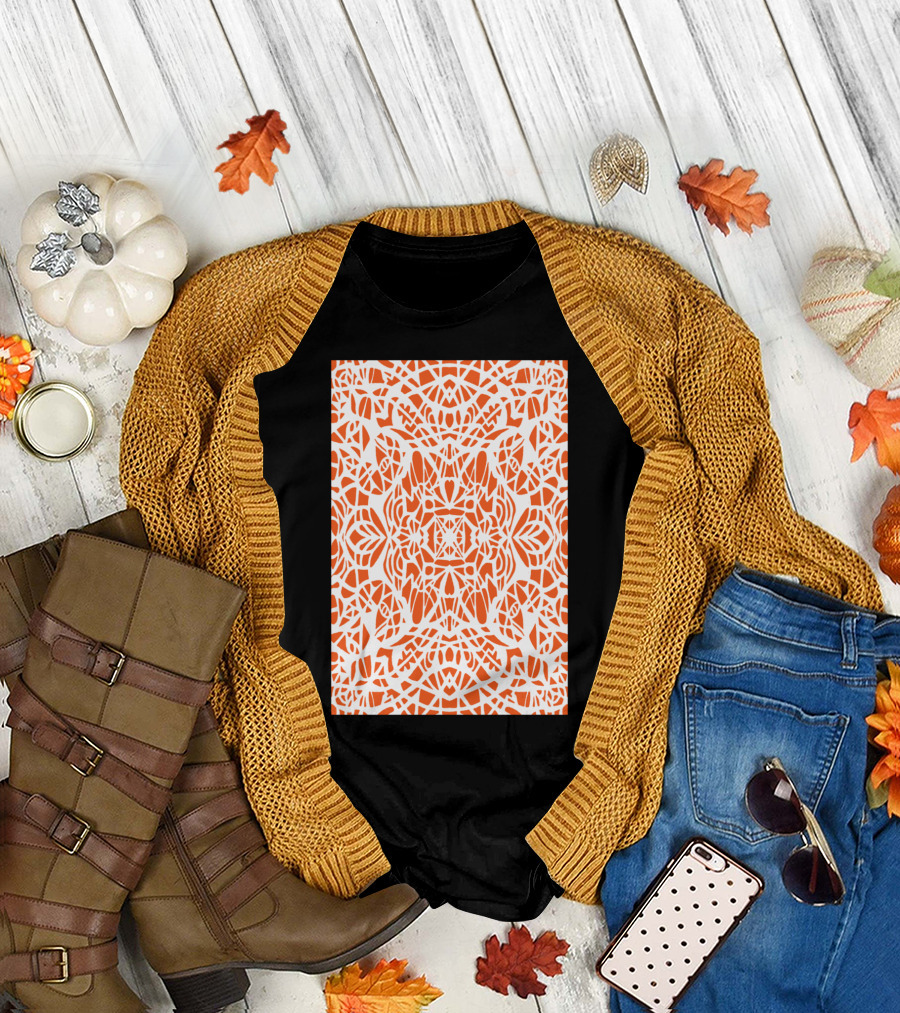 Orange Geometric Symmetry T-Shirt