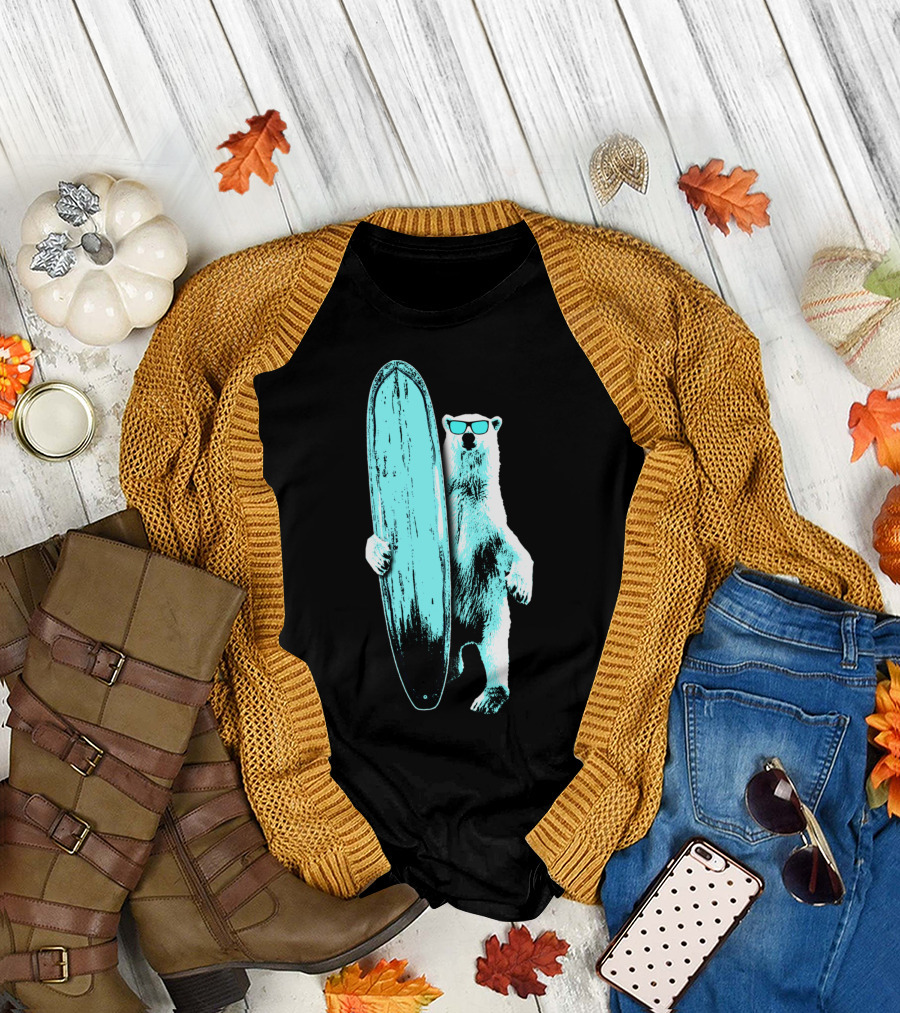 Polar Bear Surfing with Shades T-Shirt