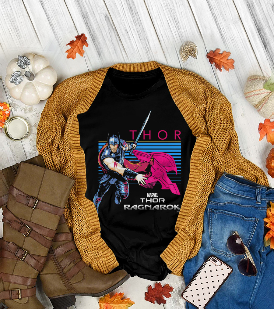 Marvel Thor Ragnarok Neon Helmet Warrior T-Shirt