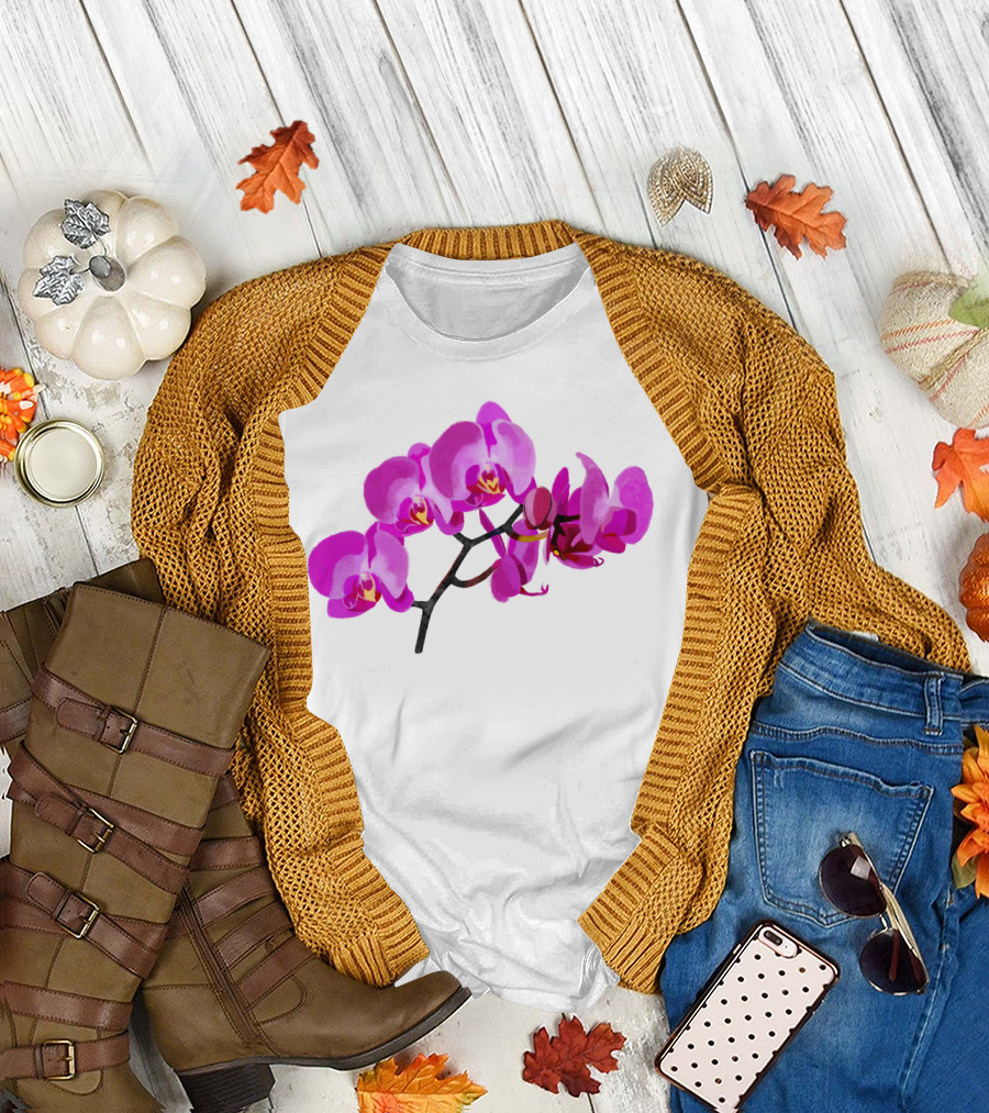 Orchid Pink Botanical Bloom Blossom T-Shirt