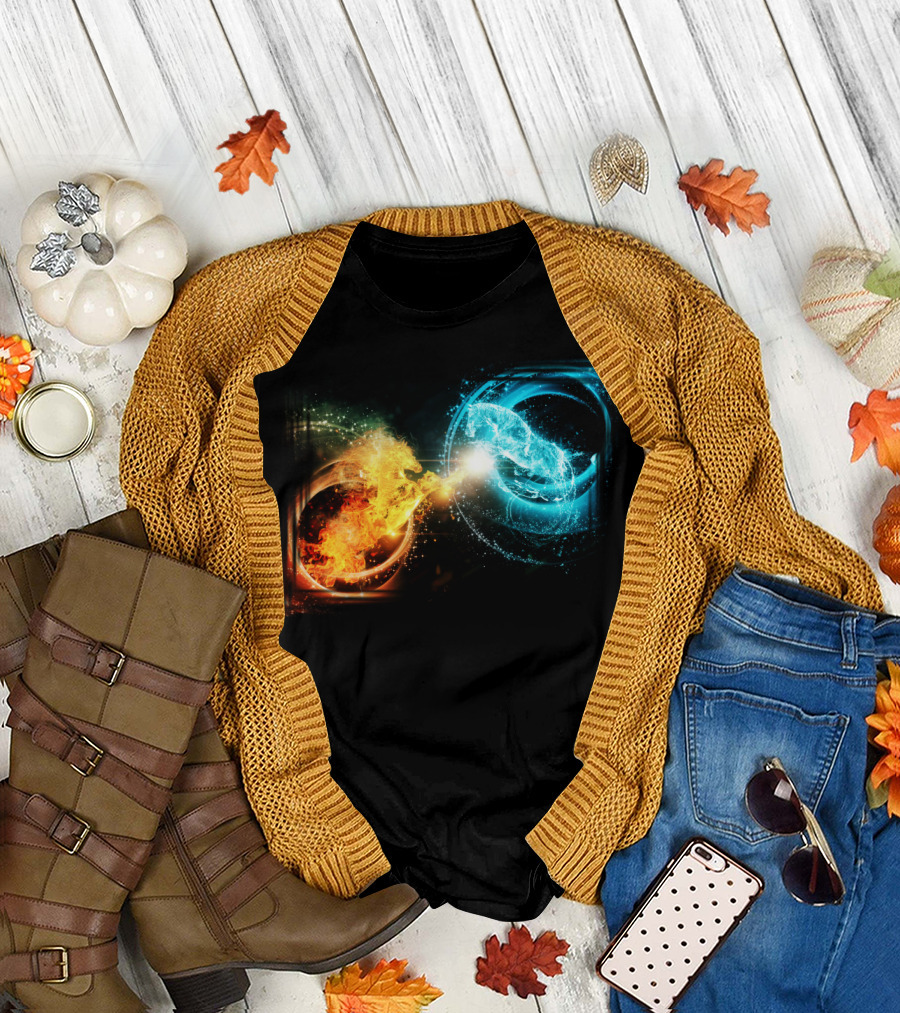 Fire And Water Yin Yang Horse Dynamics T-Shirt