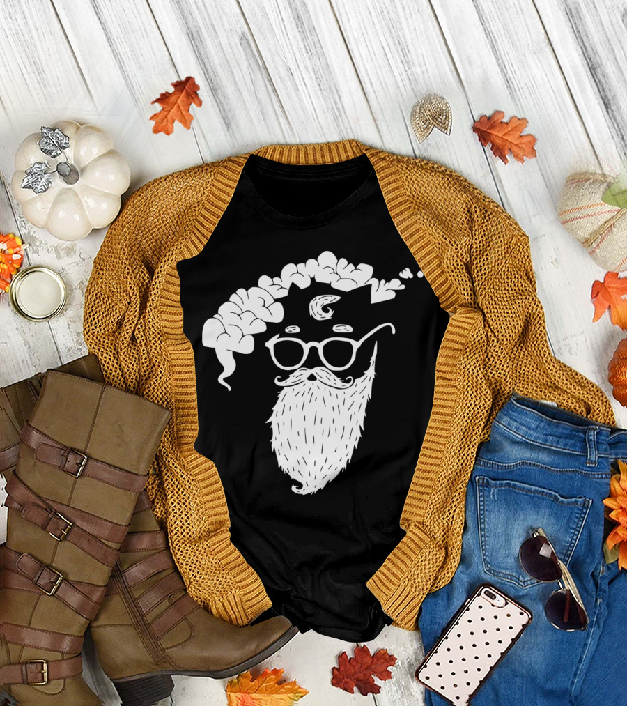 Pipe-Smoking Cat with Mustache and Beard T-Shirt