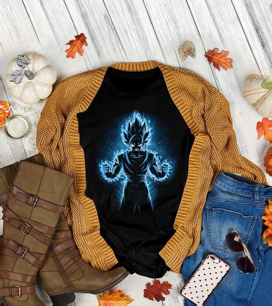 Dragon Ball Super Saiyan God Blue Aura Fire T-Shirt