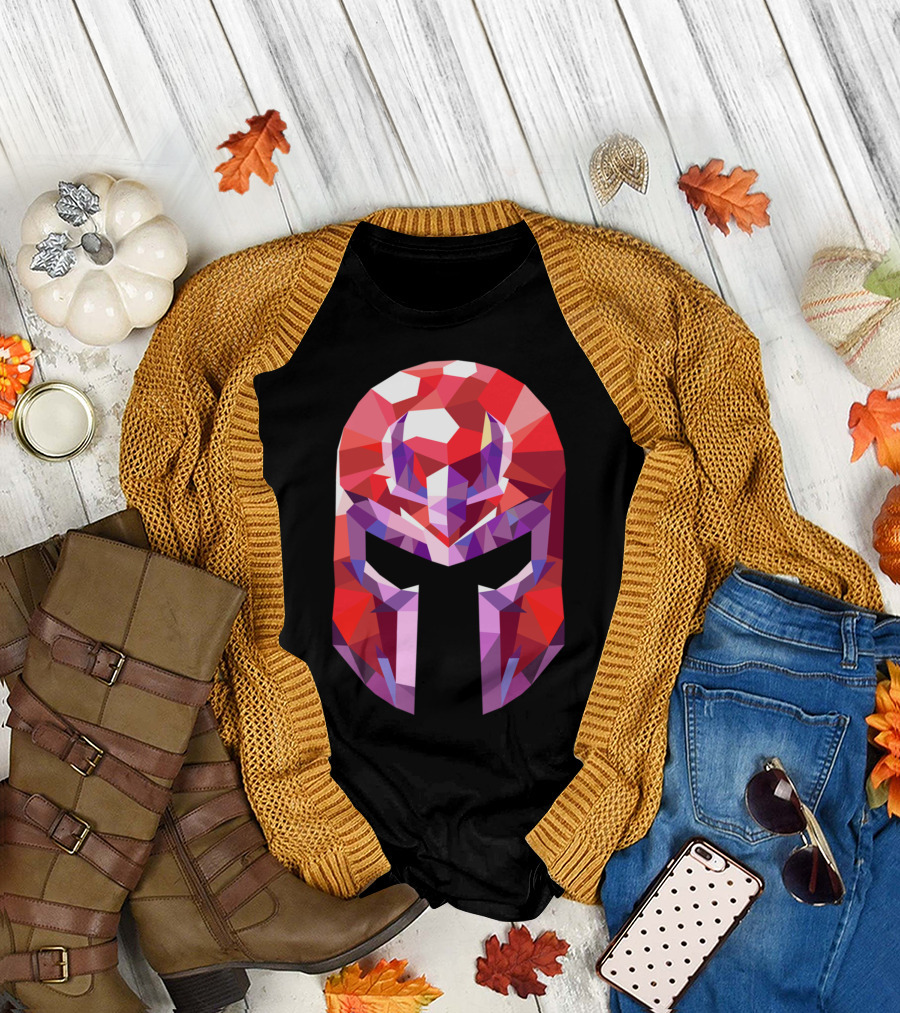 Polygon Magneto Helmet Art Geometric T-Shirt
