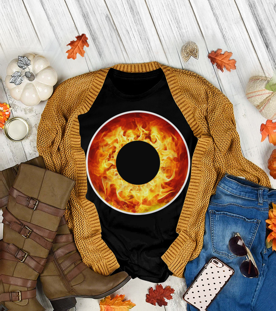 Fire Burning Circle of Flames Eye T-Shirt