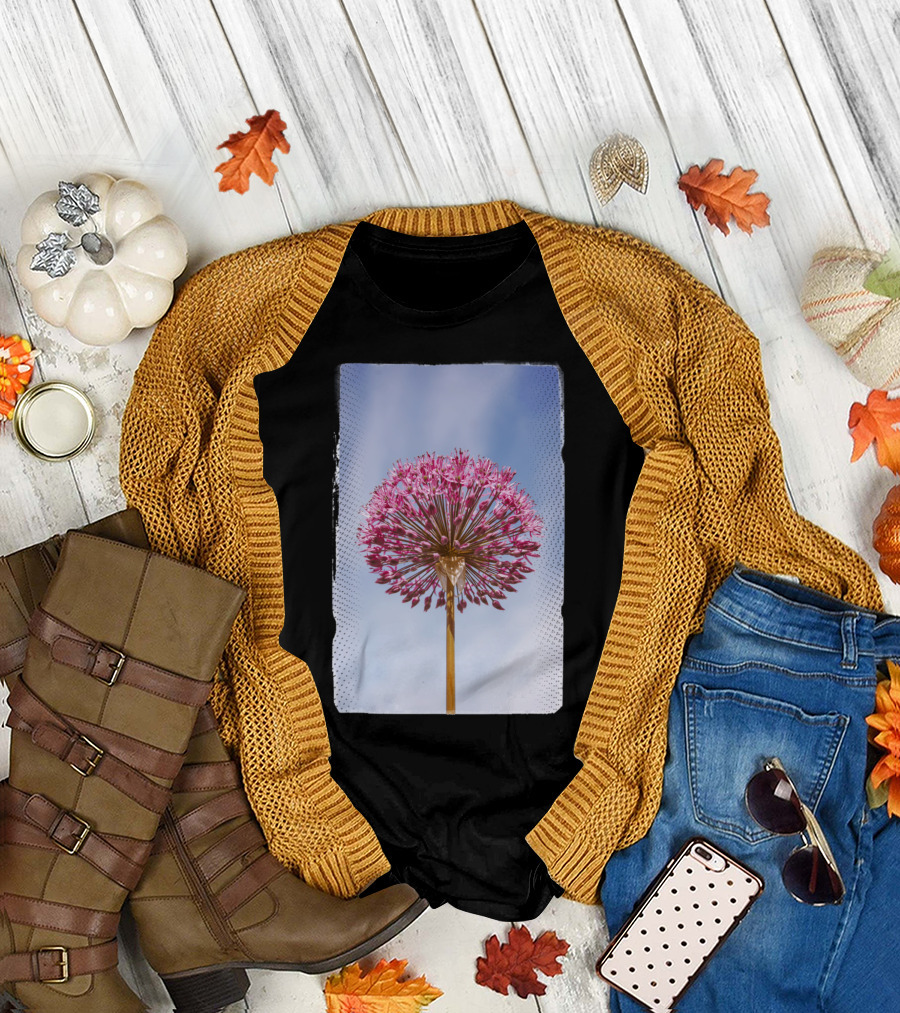 Echinops Bloom Against Blue Sky Summer Flower T-Shirt