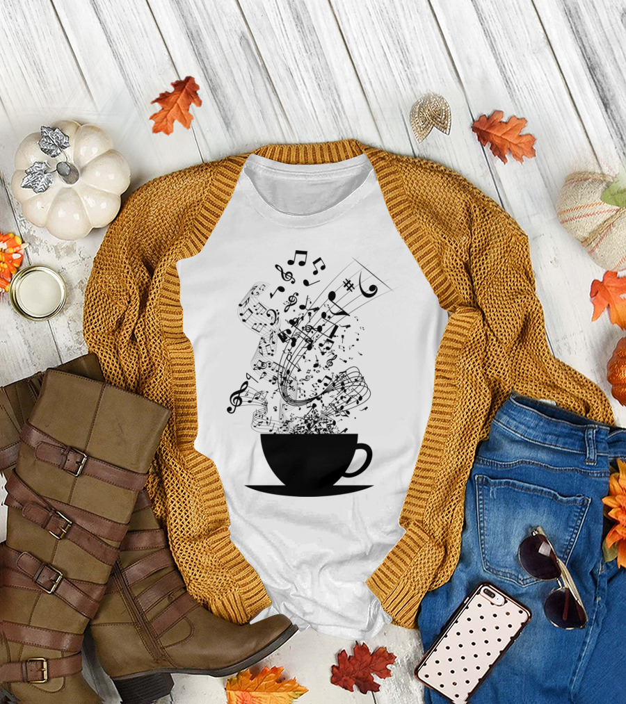 Cup of Musical Notes and Symbols Rising T-Shirt