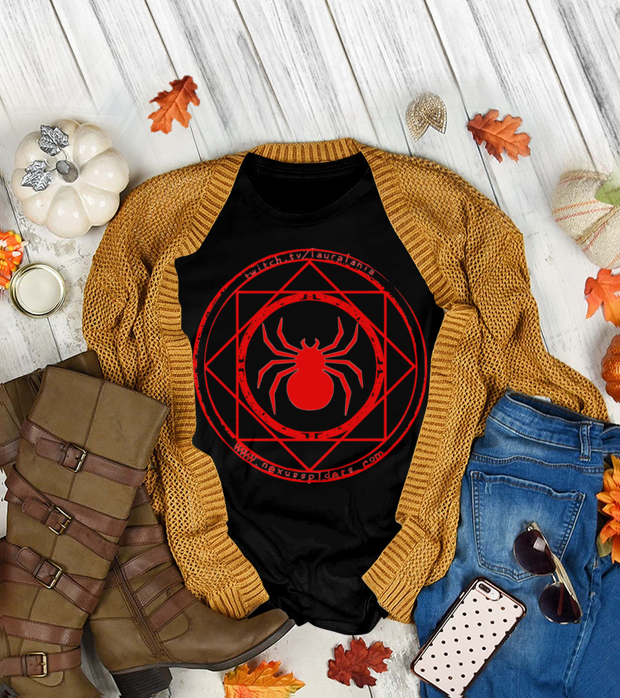 Summoning Spider NexusSpiders.com Design Twitch.tv/Auratatia Icon Red Geometric T-Shirt