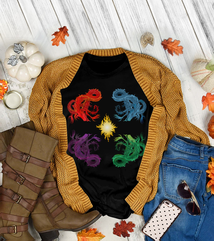 Fire Dragons Elemental Circle T-Shirt