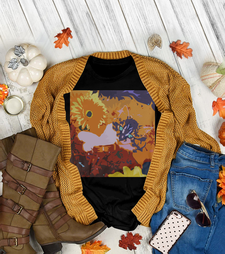 Kitten Among Vibrant Sunflowers T-Shirt