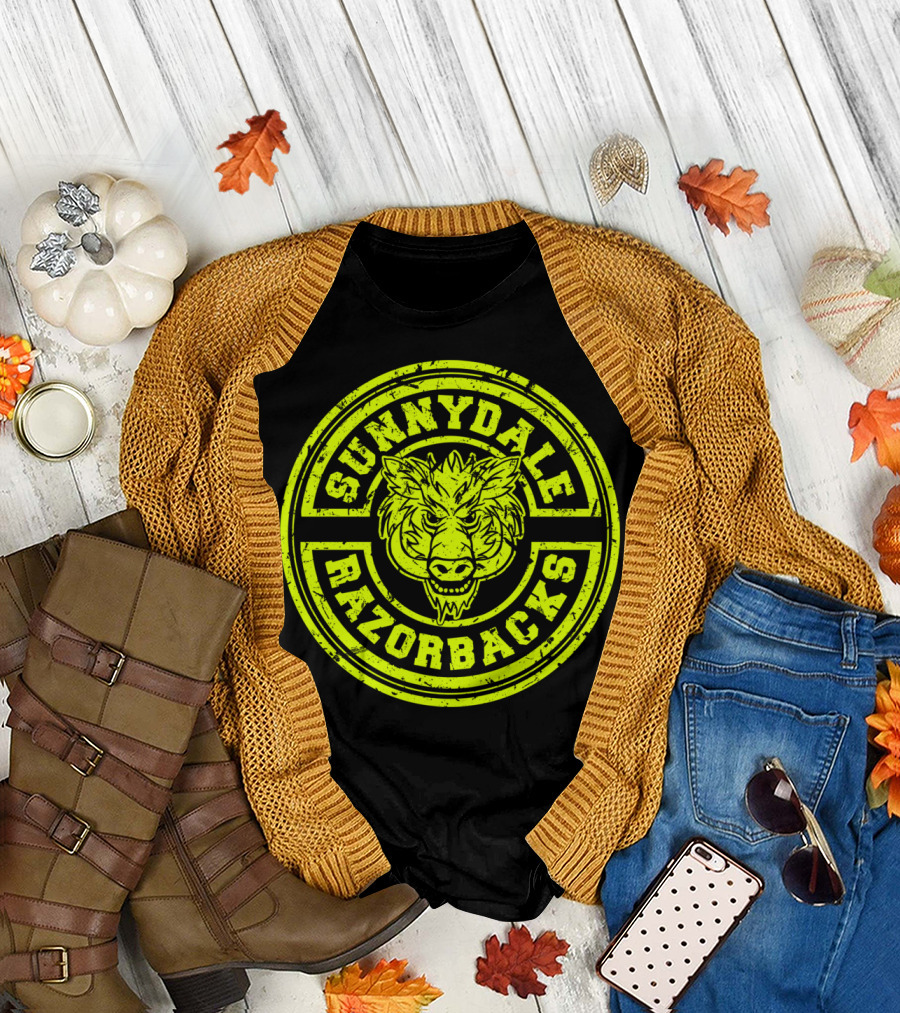 Sunnydale Razorbacks Distressed Wild Boar Badge T-Shirt