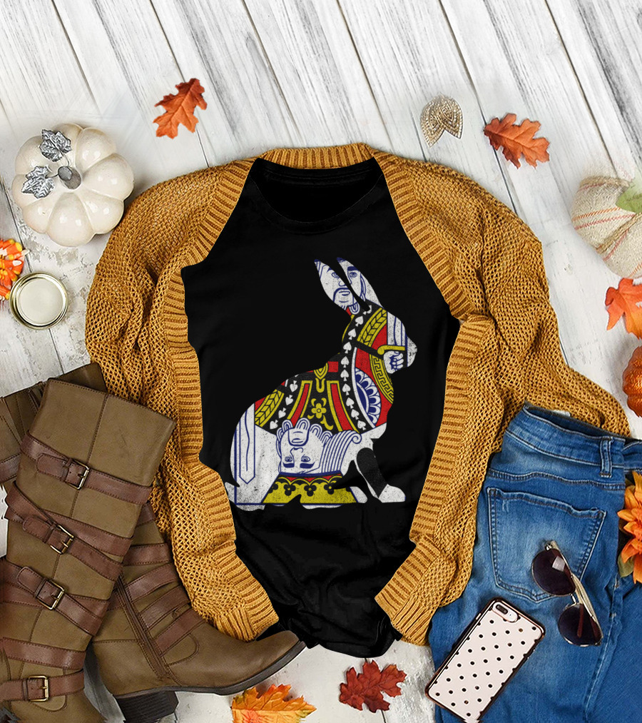 Rabbits Playing Card King Pop T-Shirt