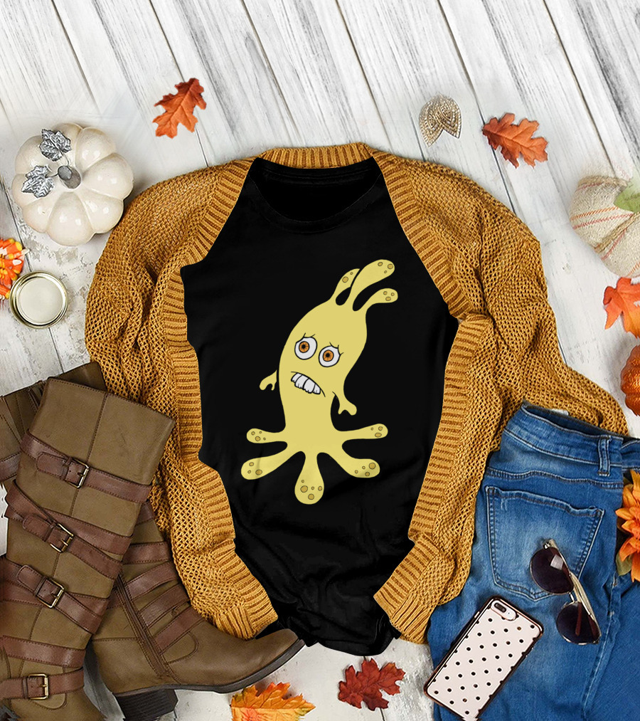 Wiggly Yellow Tooth Monster with Big Eyes and Goofy Expression T-Shirt