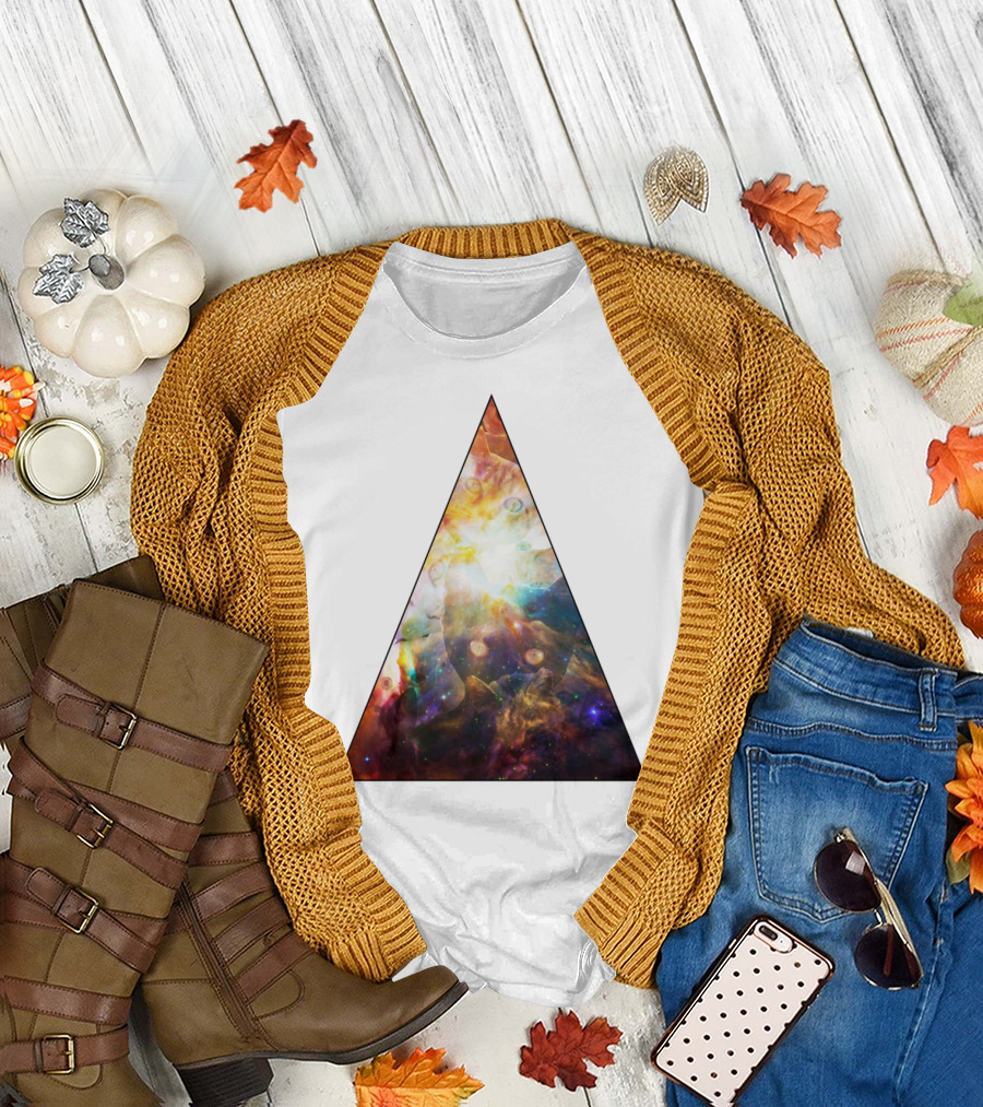 Kitty Galaxy Cosmic Triangle T-Shirt