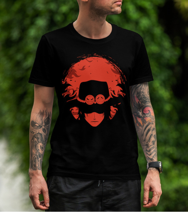 Fire Fist Ace Iconic Hat And Flames T-Shirt