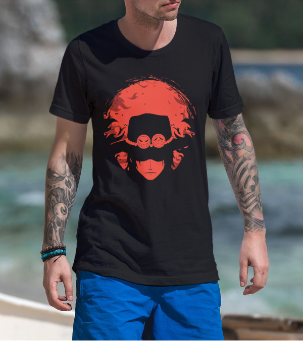 Fire Fist Ace Iconic Hat And Flames T-Shirt