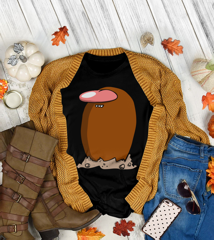 Diglett Pop Culture Icon Brown Creature Earthy Charm T-Shirt
