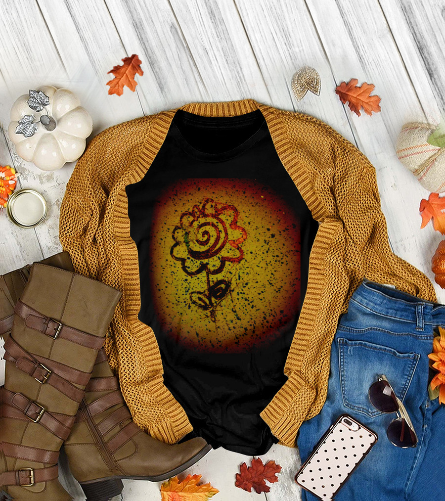 Fire Flower Mario Spiraling Petal T-Shirt