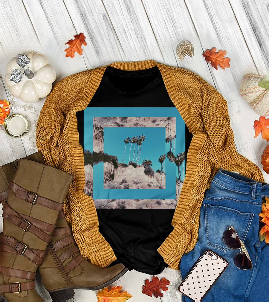 Wild West Desert Palms Landscape Squares T-Shirt