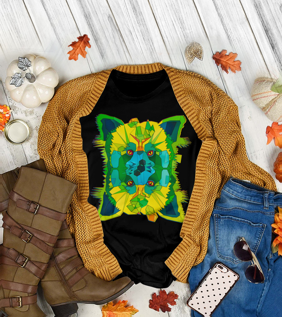 Fire Fox II Everything Wrong Geometric Fox Kaleidoscope T-Shirt