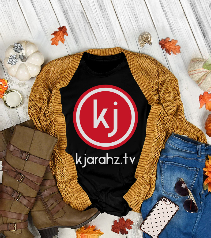 Kjarahz.TV Red Circle Logo kj Text T-Shirt