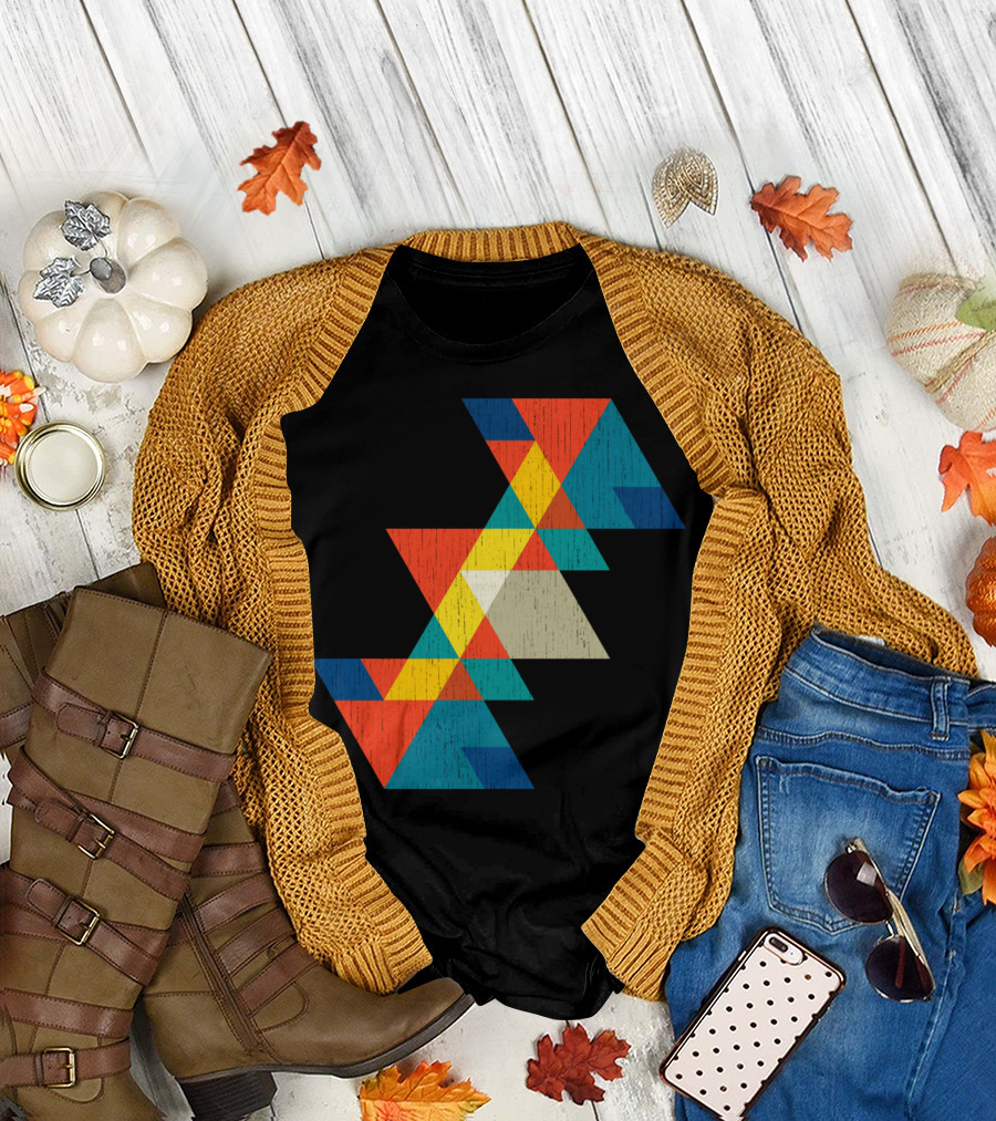 Mounting Summer Memories Geometric Triangle T-Shirt