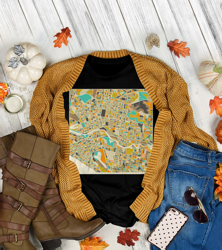 MELBOURNE COLORFUL CITY MAP T-Shirt