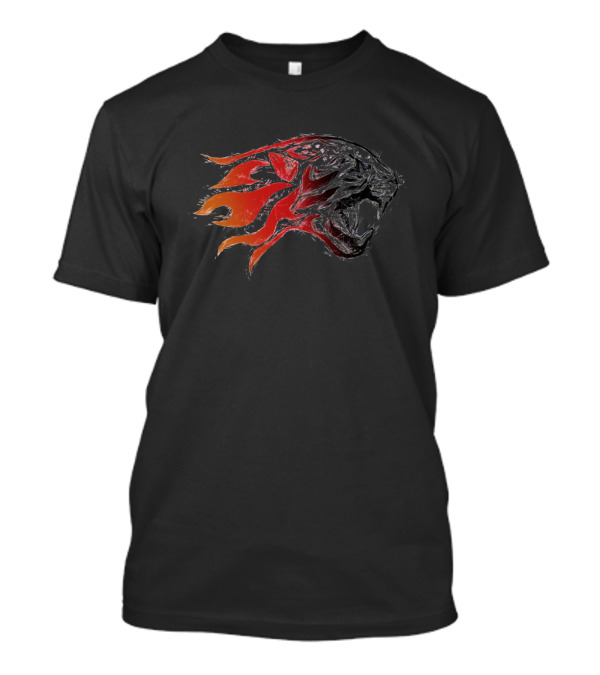Fire Leopard Flame Roaring Tiger T-Shirt