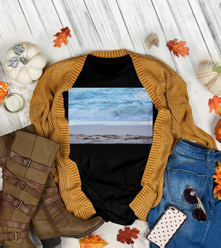 Portugal Blue Beaches Ocean Waves and Sandy Shoreline T-Shirt