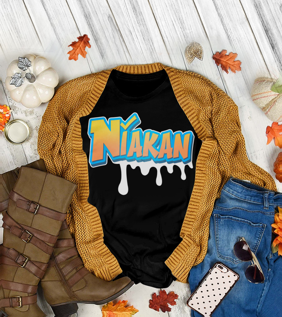 Niakan Colorful Drip Style Font T-Shirt
