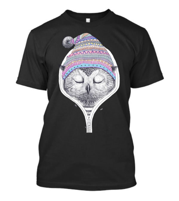 Owl In Colorful Knit T-Shirt