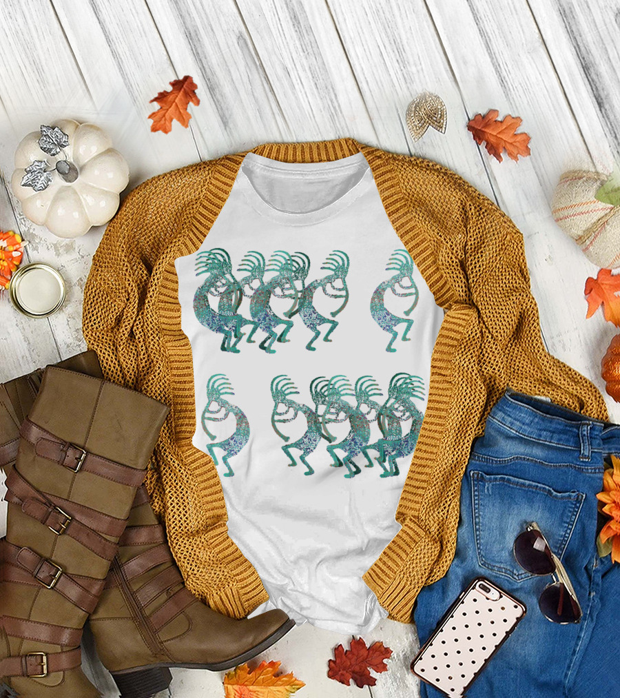 Kokopelli Dance Pattern with Repeating Figures T-Shirt