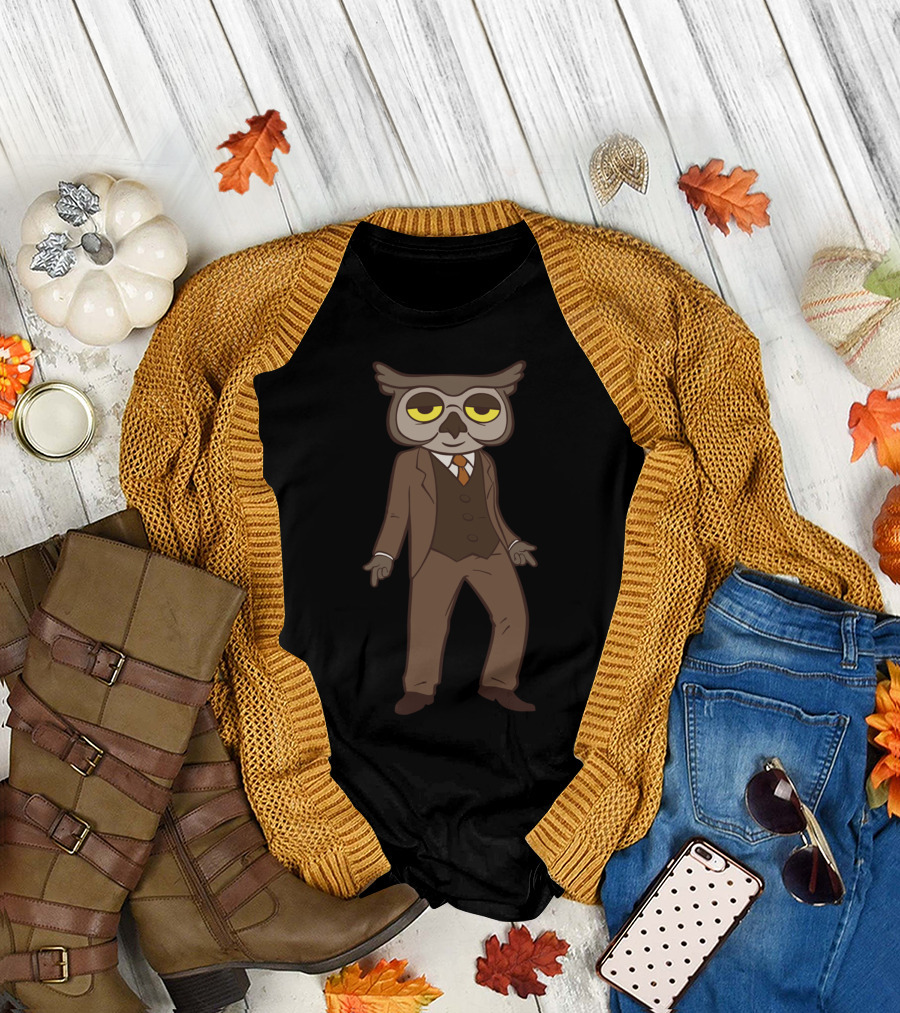 Mr Owl in Brown Suit and Tie T-Shirt