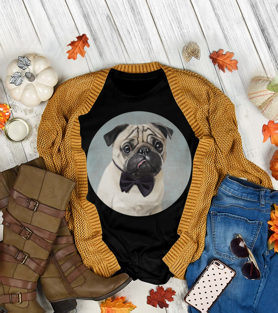 Mr Pug Dapper Bow Tie T-Shirt
