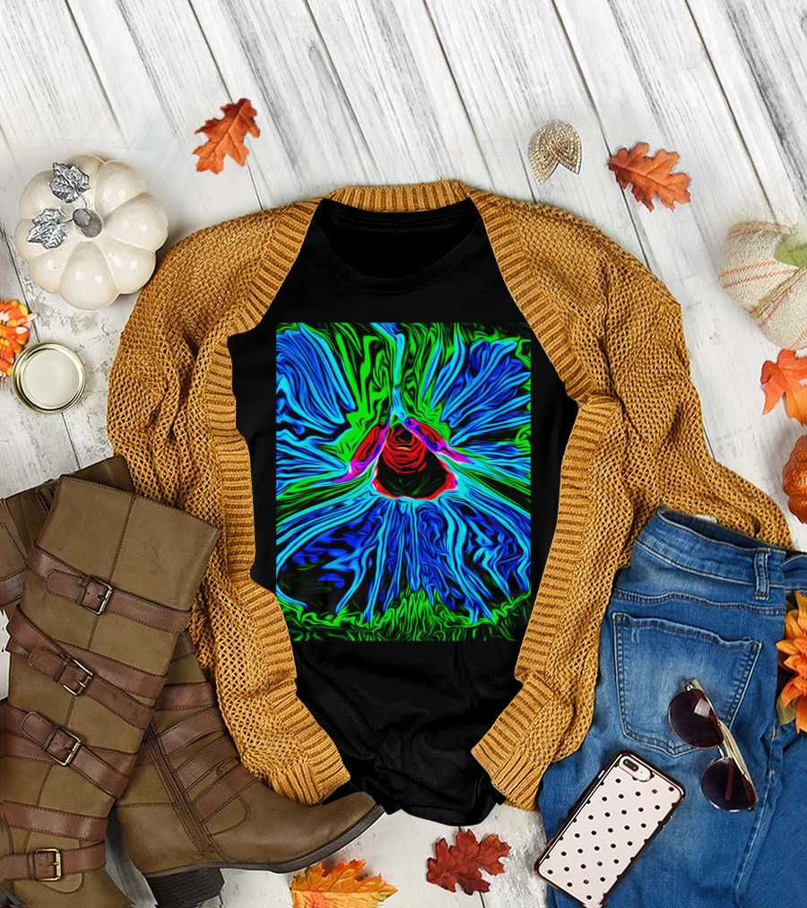 Power Flower Psychedelic Vortex Burst T-Shirt