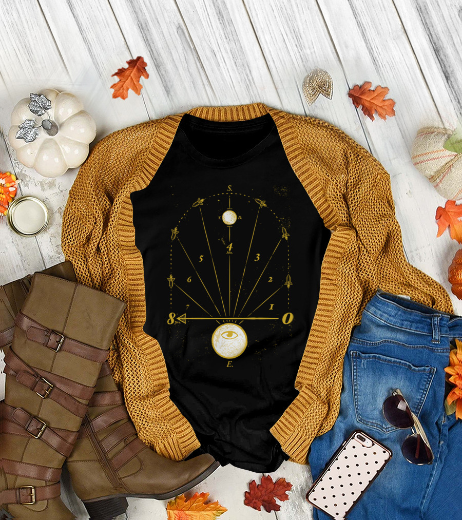 Illuminati Eye Compass with Numerical Timeline and Interstellar Symbols T-Shirt