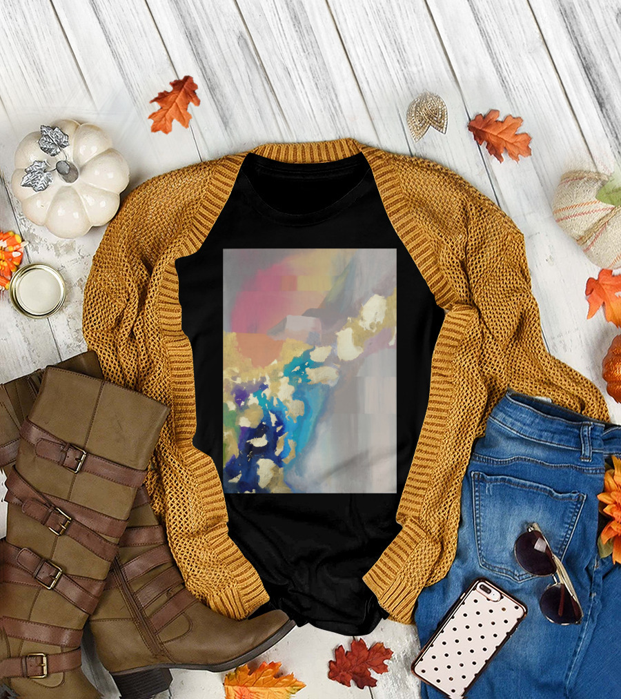 Looking West Abstract Large Painting Colorful Palette T-Shirt