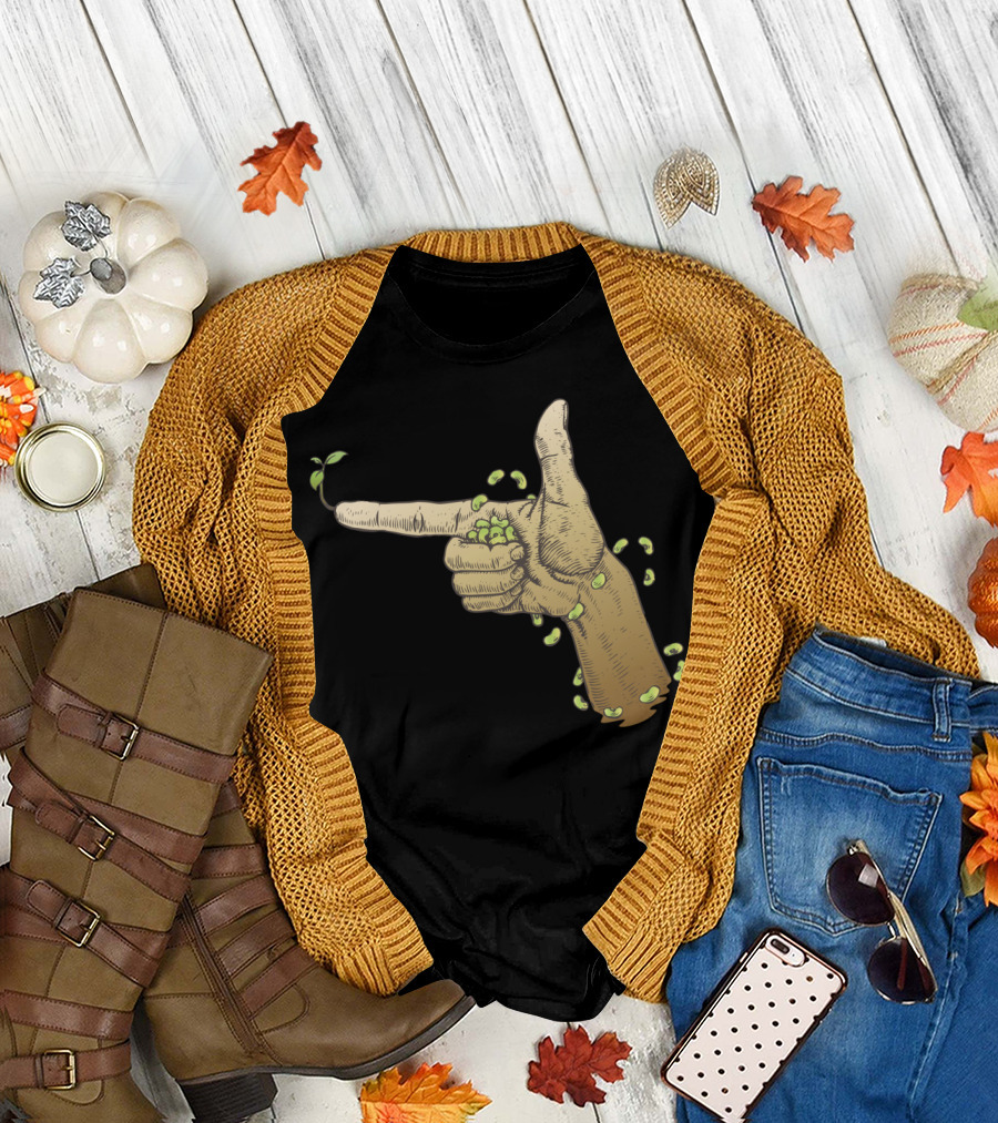 Reload Hand Gesture with Sprouting Seeds and Leaves T-Shirt