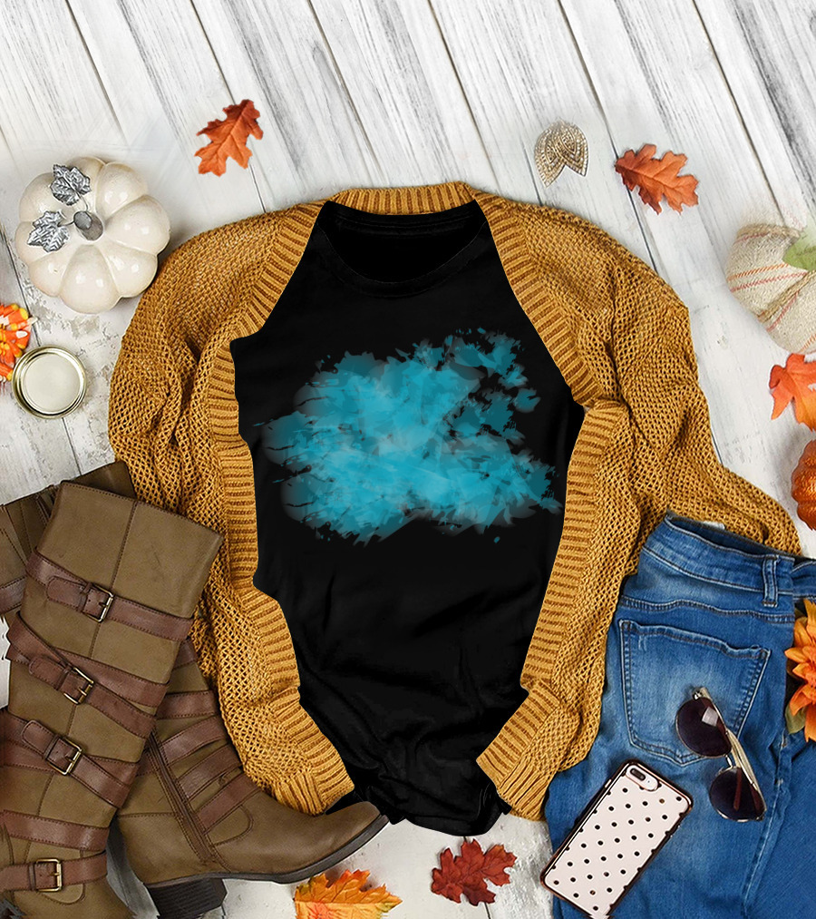 Paint Brush Blue Abstract Splash T-Shirt
